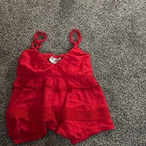 Red cute flowy tank